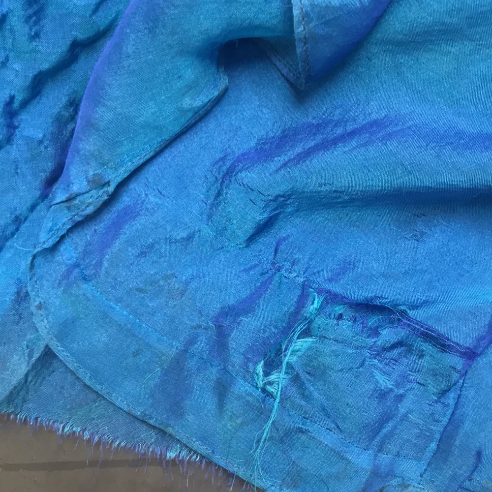 Carmen Marc Valvo blue chiffon dress size 8 - Picture 8 of 8